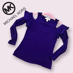 Michael Kors cold shoulder ribbed top